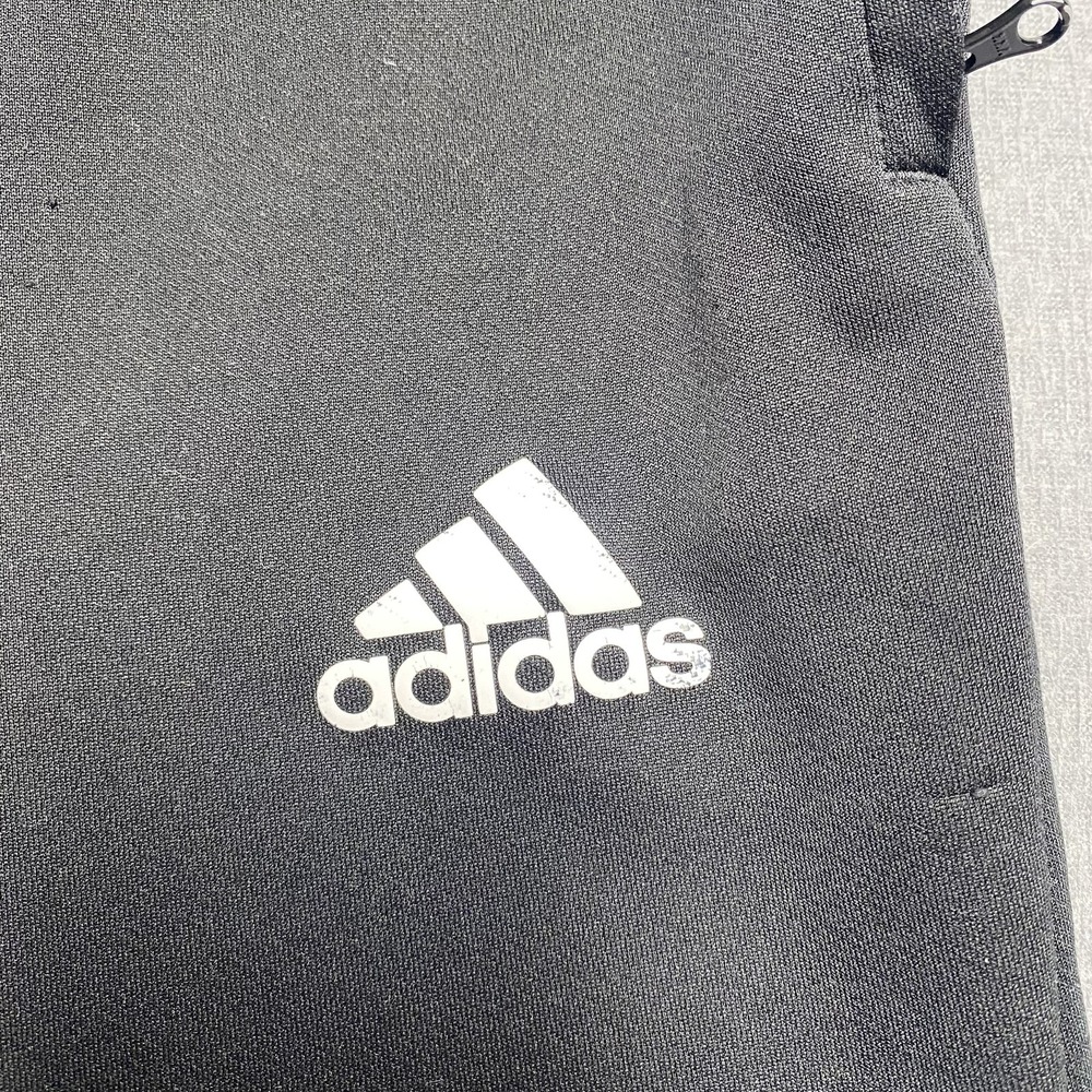 Adidas Pants Mens Large Black Athletic Track Straight Leg Zipper Pockets Logo - Picture 2 of 14